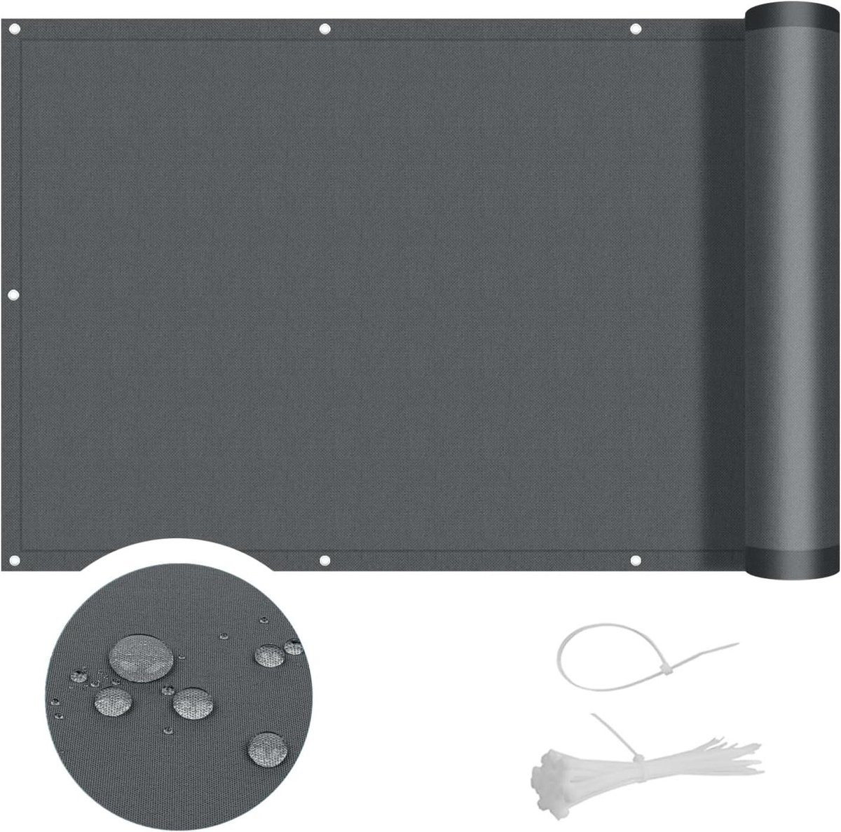 Antraciet Balkonscherm - Water- en winddicht privacy scherm - 0,8 x 10 m