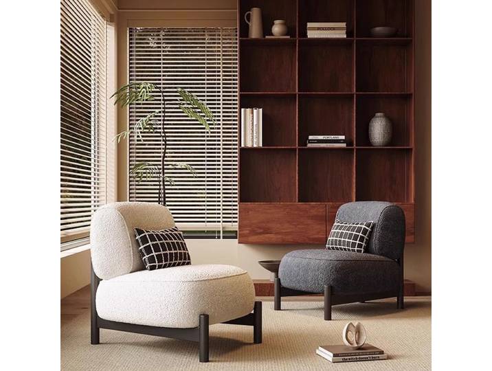 Canapé simple en tissu texturé moderne-chaise de loisirs à pieds bas avec cadre en bois, canapé paresseux confortable et minimaliste pour le salon de la maison