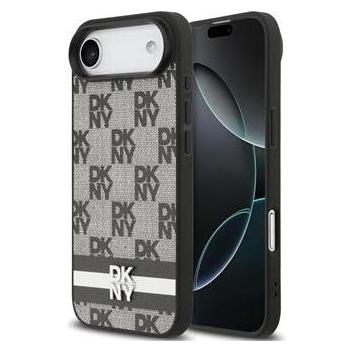 DKNY PU Leather Checkered Pattern and Stripe Case for iPhone Air Black (Apple iPhone Air) (DKHCP17MPCPTSSK)