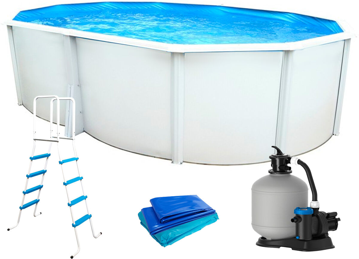 Piscine hors-sol acier Toi IBIZA ovale 550X366X132cm filtre à sable