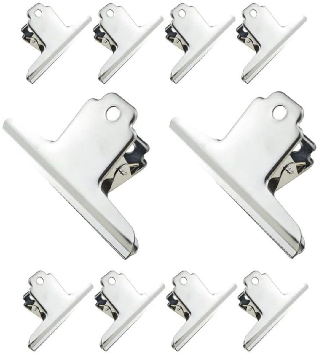 Set van 10 zilverkleurige roestvrijstalen bergklemmen van 100 mm