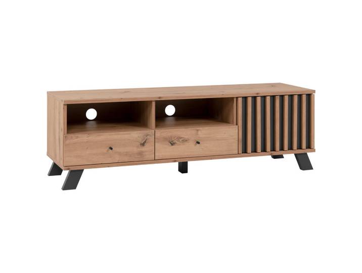 Mid.you Lowboard, Anthrazit, Eiche Artisan, Holzwerkstoff, 2 Schublade(n) Schubladen, 138x44x40 cm, Wohnzimmer, TV Möbel, Lowboards