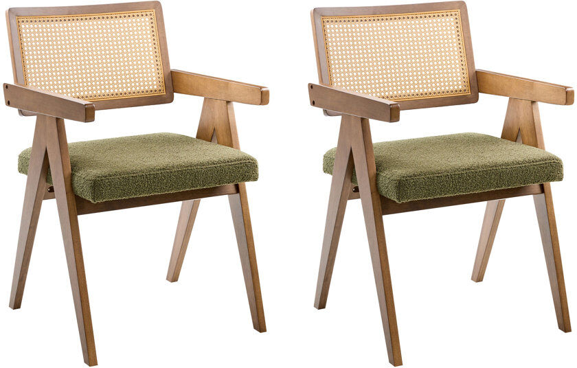 Corrigan Studio 49 cm H Boucle Full Back Accent in Brown Green 85cm H X 55cm W X 62cm D