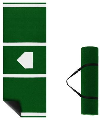 Costway Softball Pitching Mat 10 x 3 Feet Softball Training Aid-Green