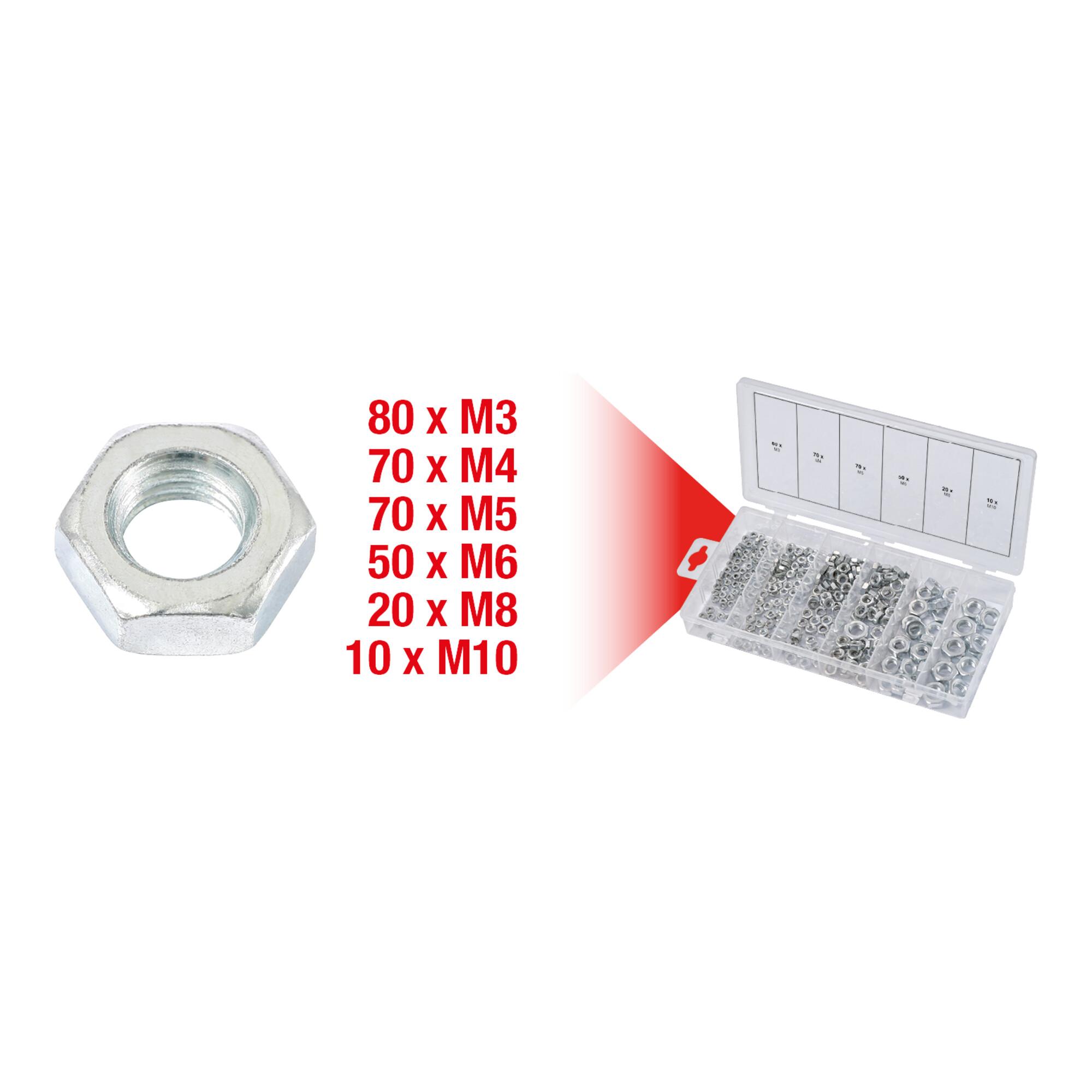 KS Tools Sortiment Muttern, metrisch, 300-teilig (970.0440)