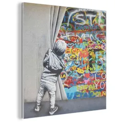 AKUSTIKBILD Graffiti - Junge - Ilussie - Straßenkunst Akustikpaneele 80x80 cm