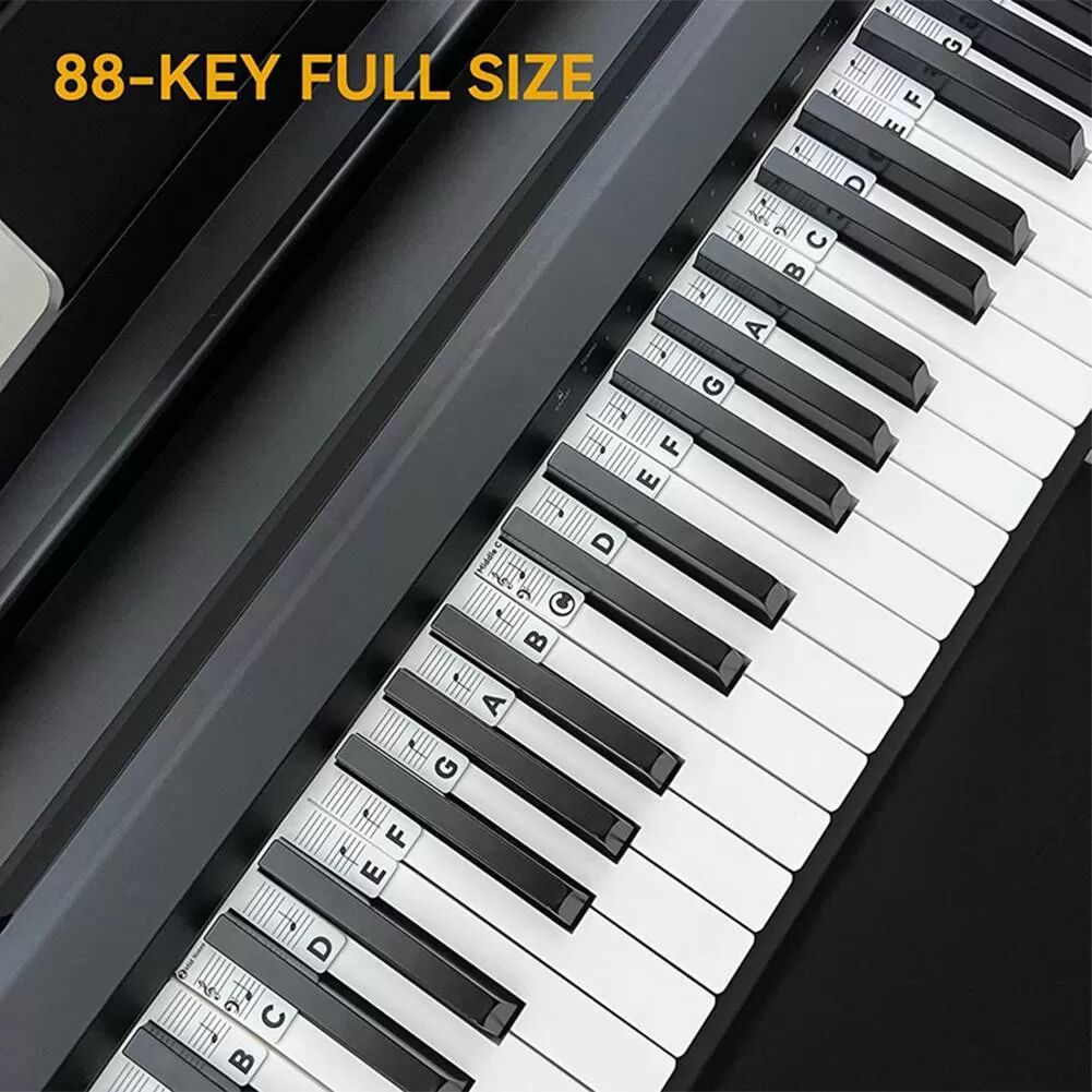 INF Abnehmbare Etiketten für Klavier und Tastatur, 88 Tasten Weiß