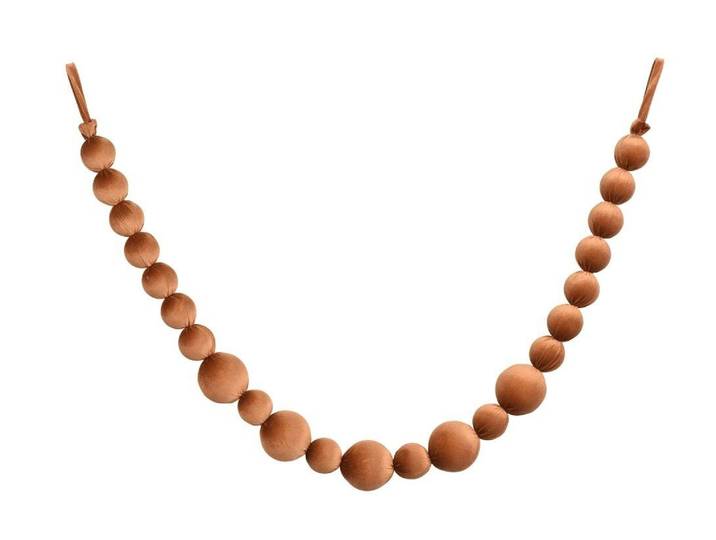 Kerstballen slinger fluweel 150 cm brandy
