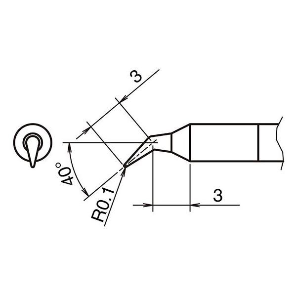 Hakko Aktiv-Lötspitze Format 0.1J (Lötspitze) (T50-J01)