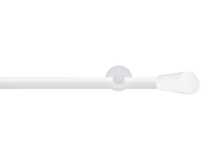 Gardinenstange GARESA WHITE , weiss (weiß), L:140cm Ø:20mm, Eisen, Gardinenstangen, Gardinenstange, Vorhanggarnitur, Innenlauf, verlängerbar, Endknopf abgeschrägt
