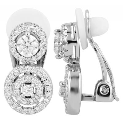 Paar Ohrclips ADELIA´S "Damen Ohrclips aus 925 Sterling Silber und Zirkonia", silber, Ohrringe, Damen, Damen, Silber 925 (Sterlingsilber)