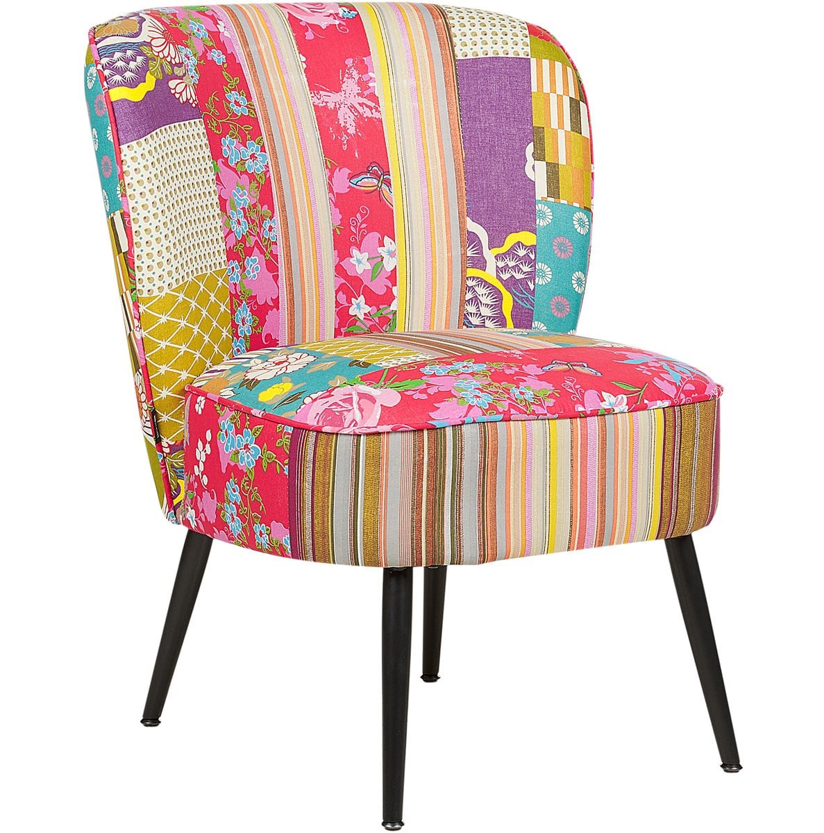 Voss Moderne fauteuil zonder armleuningen meerkleurig fluweel patchwork
