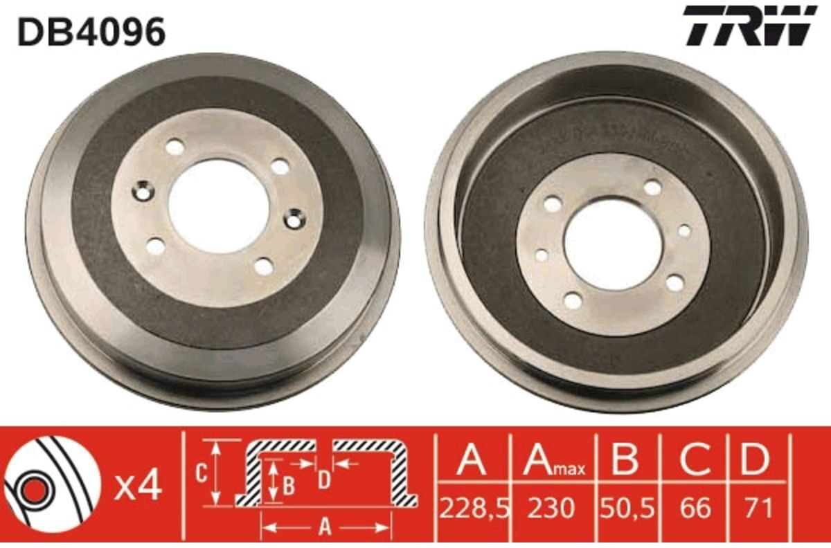 Trw Tamburo freno DB4096