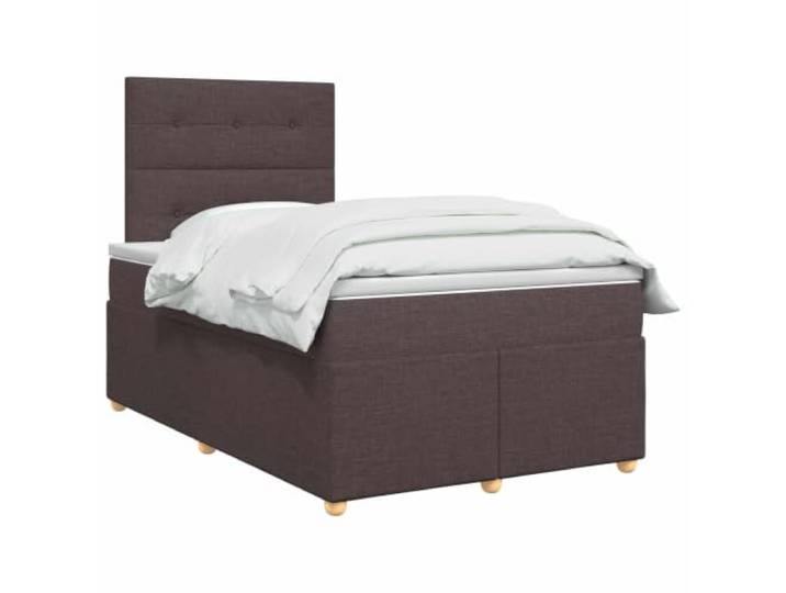 vidaXL Boxspringbett mit Matratze Dunkelbraun 120 x 200 cm Stoff