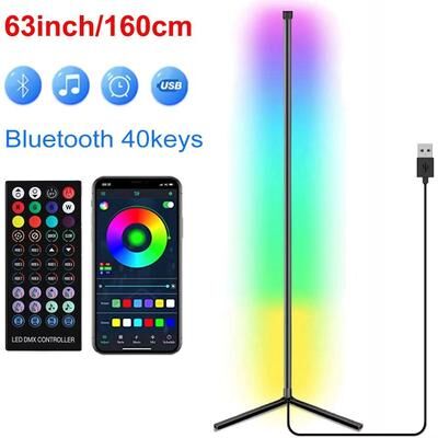 Inspired Finds Smart Corner RGB Floor Lamp With Tuya And Alexa   160cm Dimmable Mood Lighting bluetooth 40keys rgb 160cm(63inch)