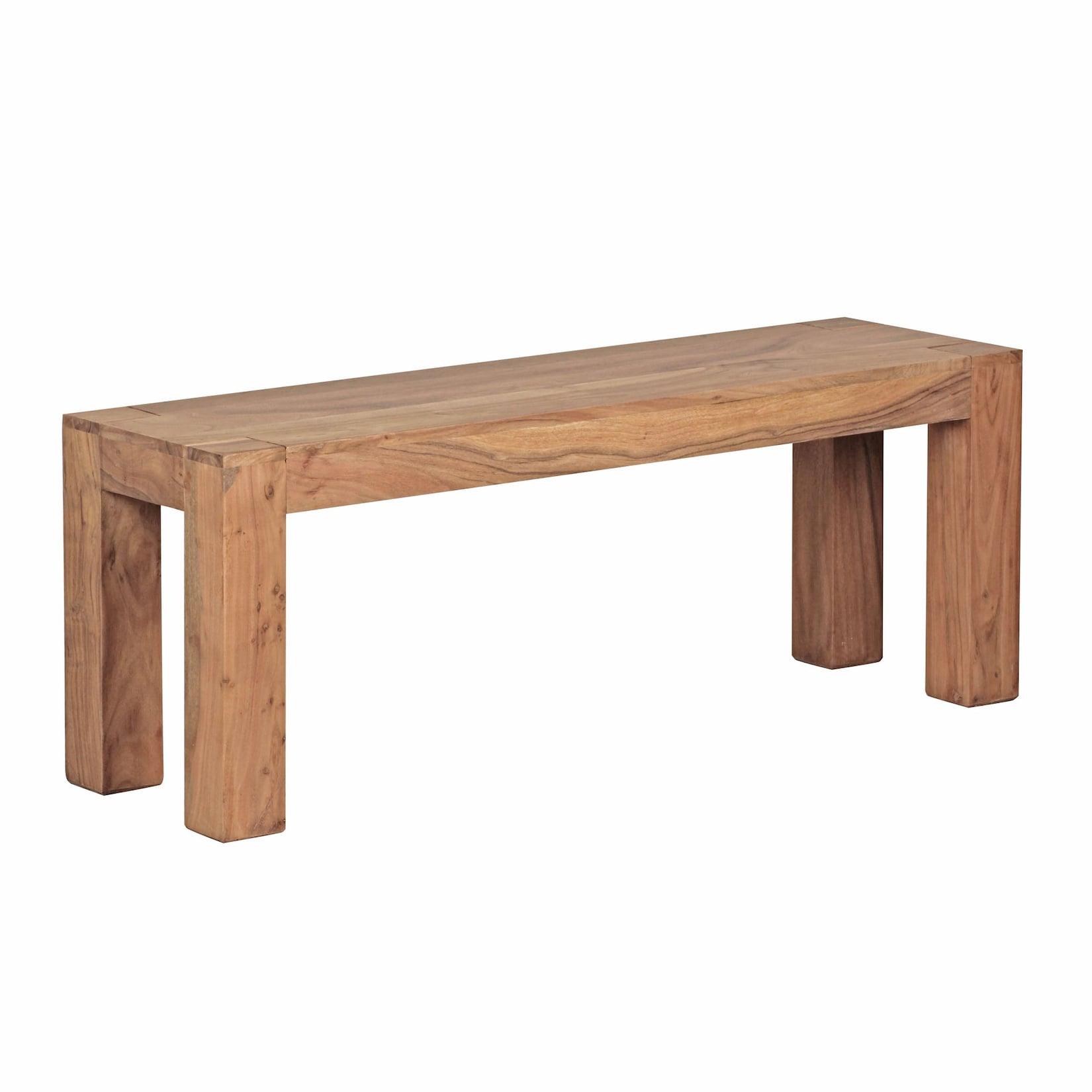 KADIMA DESIGN Sitzbank Landhaus-Stil: Massivholz, Akazie, 120/140/160/180x45 cm, 200/250 kg Belastung, handgefertigt.