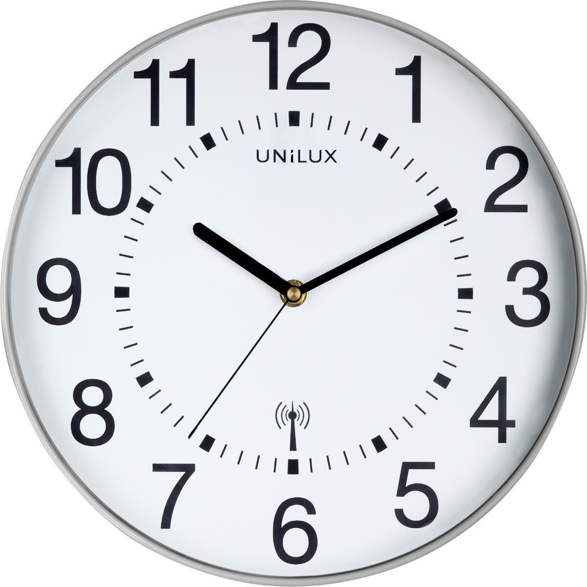 UNiLUX Wandklok Maxi Wave Radiogestuurd Zilver Diameter: 40 cm