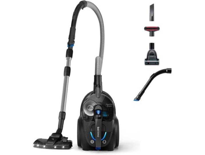 PHILIPS aspirateur sans Sac PowerPro Expert\, 900W\, 2L\, PowerCyclone 8 Aspirateur variateur numérique\, Filtre H13 - 99\,9% de la poussière*\, Brosse TriActive+ LED\, Mini Brosse Turbo (FC9747/09)