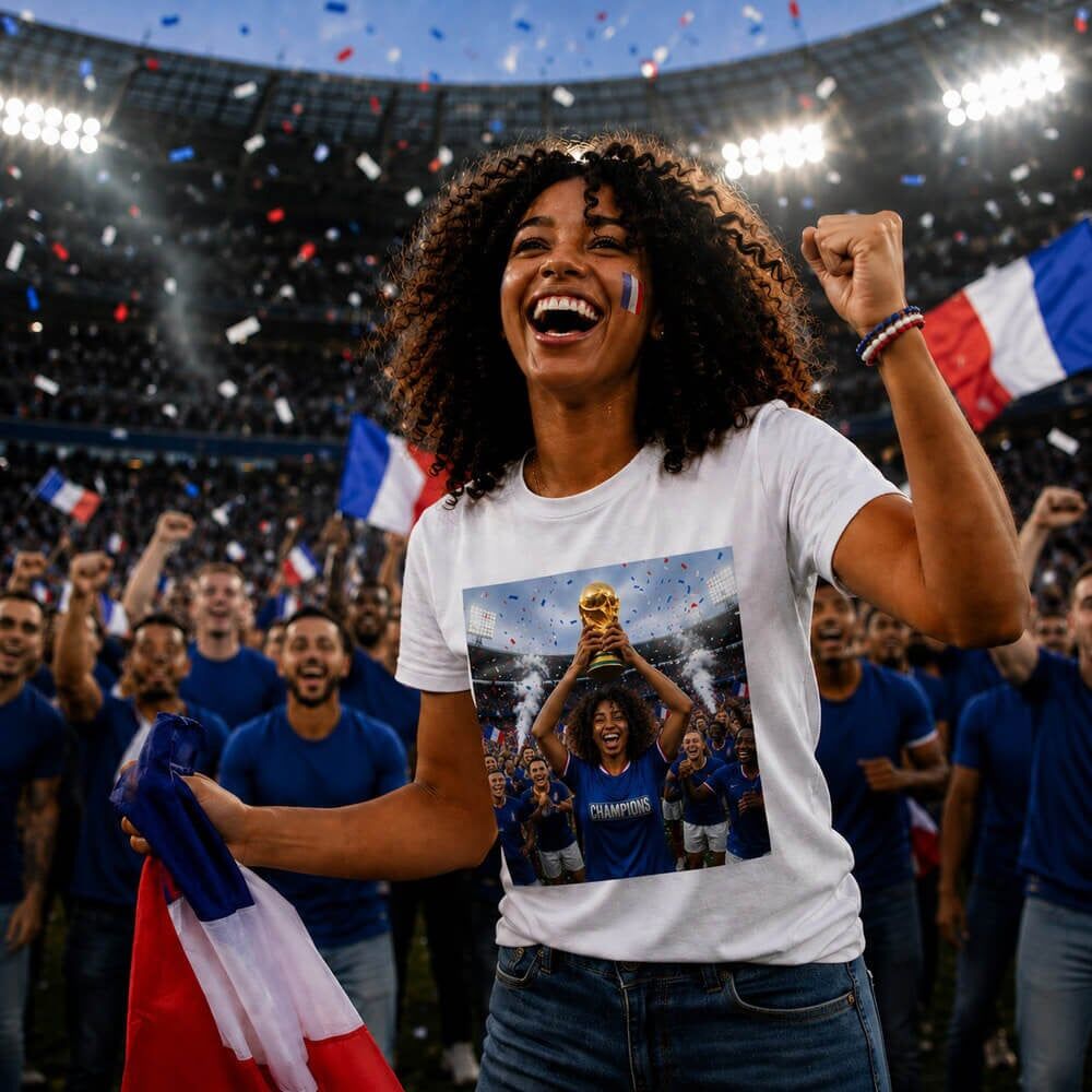 Ocadeau Tee shirt femme coupe monde football