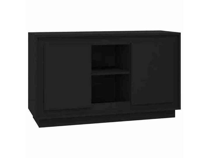 Sarazyj®Buffet de Cuisine KENNETH - ENFILADE - Armoire Bas vitrine Noir 102x35x60cm - Bois d'ingénierie - 265340