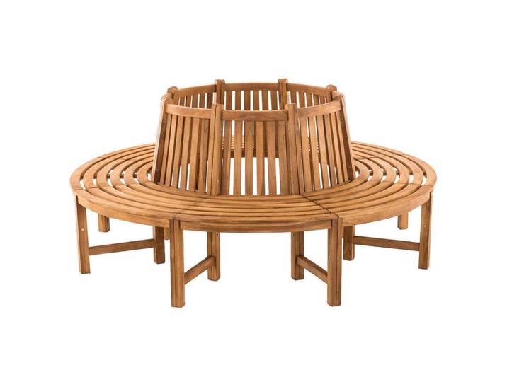 CLP Gartenbank 200/200 cm Holz teak, Teakfarben, 200x89x200 cm, Gartenmöbel, Gartenbänke