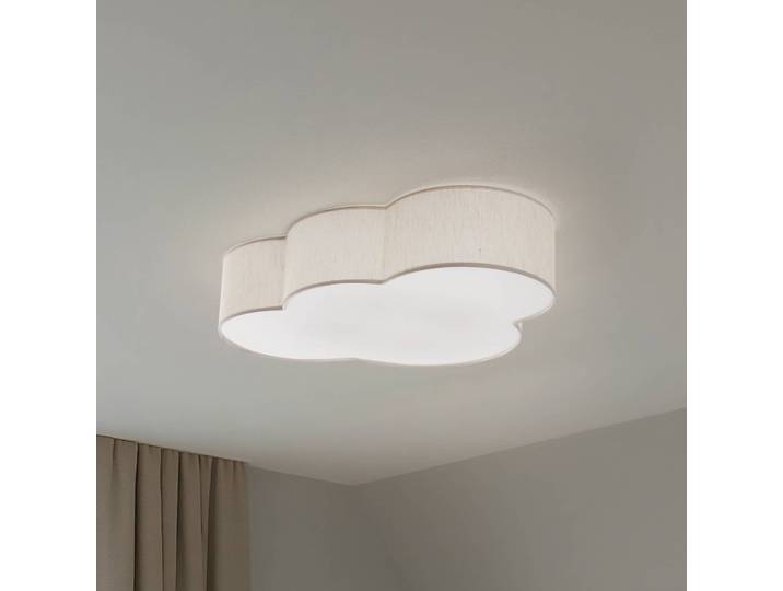 Deckenleuchte Cloud TK Lighting, dimmbar, creme / amber, für Kinderzimmer, Textil / Stoff / Seide, Junges Wohnen