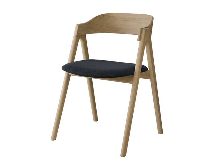 Stuhl HAMMEL FURNITURE Mette by Hammel , , eiche natur geseift, eiche natur geseift, dunkelgrau, B:52cm H:75cm T:54cm, Massivholz, Stoff, Stühle, Stuhl, Massivholz, gepolsterte Sitzfläche, versch. Farbvarianten