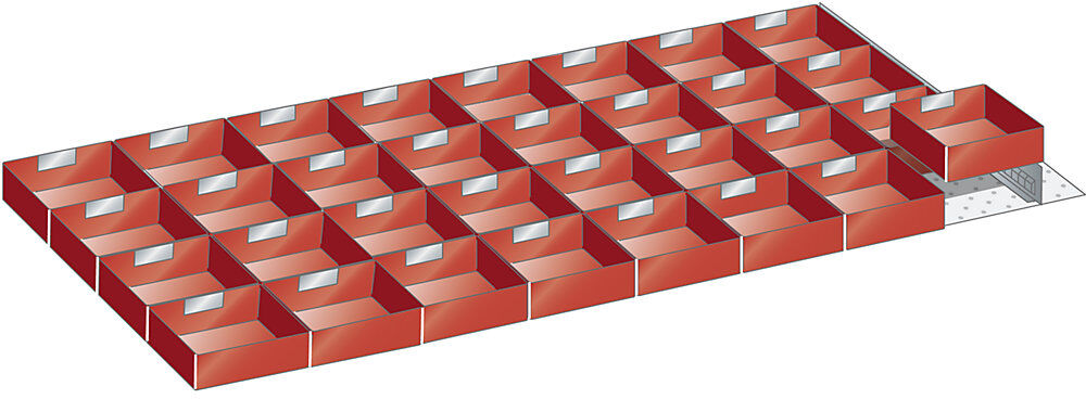 Kunststoffeinsatzkasten, für Schrankmaße 1431 x 725 mm, für Schubladenhöhe 75 mm LISTA