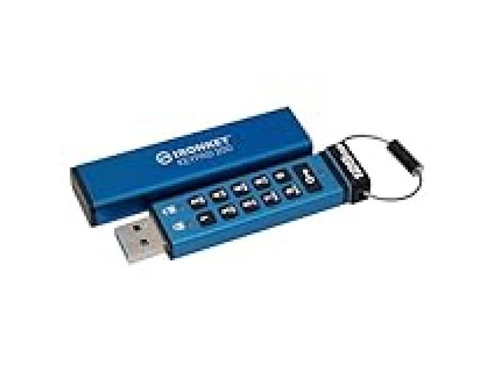 Kingston IronKey Keypad 200 Clé USB Type-A à chiffrement matériel FIPS 140-3 niveau 3 (en attente) avec chiffrement matériel XTS-AES 256 bits - IKKP200/128GB