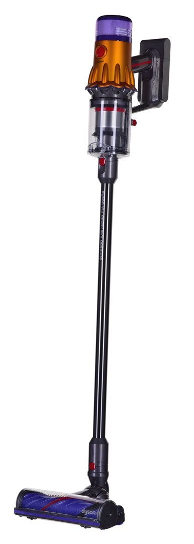 Dyson V12 Detect Slim Absolute, 2-in-1-Stabstaubsauger, Beutellos, Nickel, Gelb, Trocken, Zyklonal, Teppich, Harter Boden