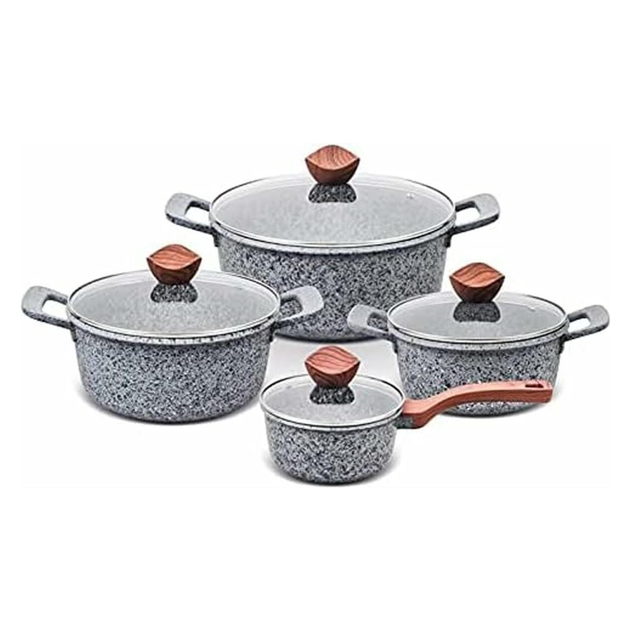 Promis Pot set with brown handles, 8 items (GR (GR/SET)