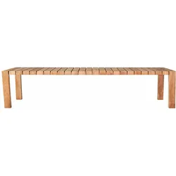 Gartenbank Manti aus Teakholz, modern massiv, natur, 80 cm, wetterfest für draußen