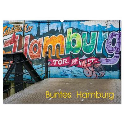 Buntes Hamburg (Wandkalender 2026 DIN A2 quer), CALVENDO Monatskalender
