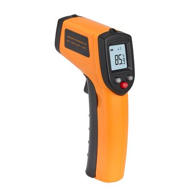 METRO Professional Infrarot-Thermometer, 39 x 85 x 156 mm, berührungslos mit Laserpointer, Temperaturbereich -30°C bis +400°C, schwarz / orange