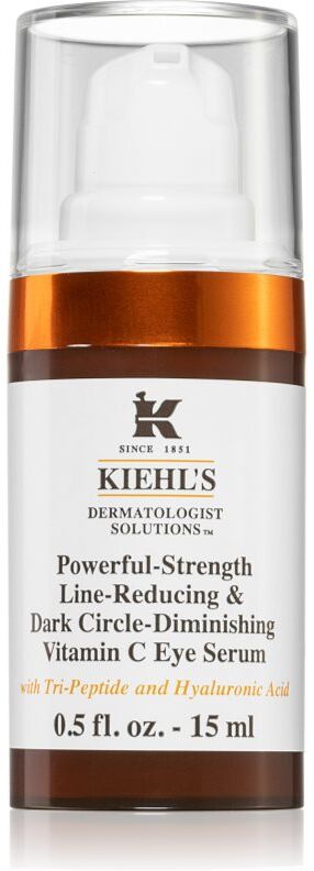 Kiehl's Dermatologist Solutions Powerful-Strength Line-Reducing & Dark Circle-Diminishing Vitamin C Augenserum für alle Hauttypen, selbst für empfindliche Haut mit Vitamin C 15 ml