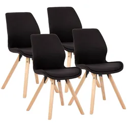 CLP 4er Set Stuhl Luna Stoff   Farbe: schwarz, Material: Stoff