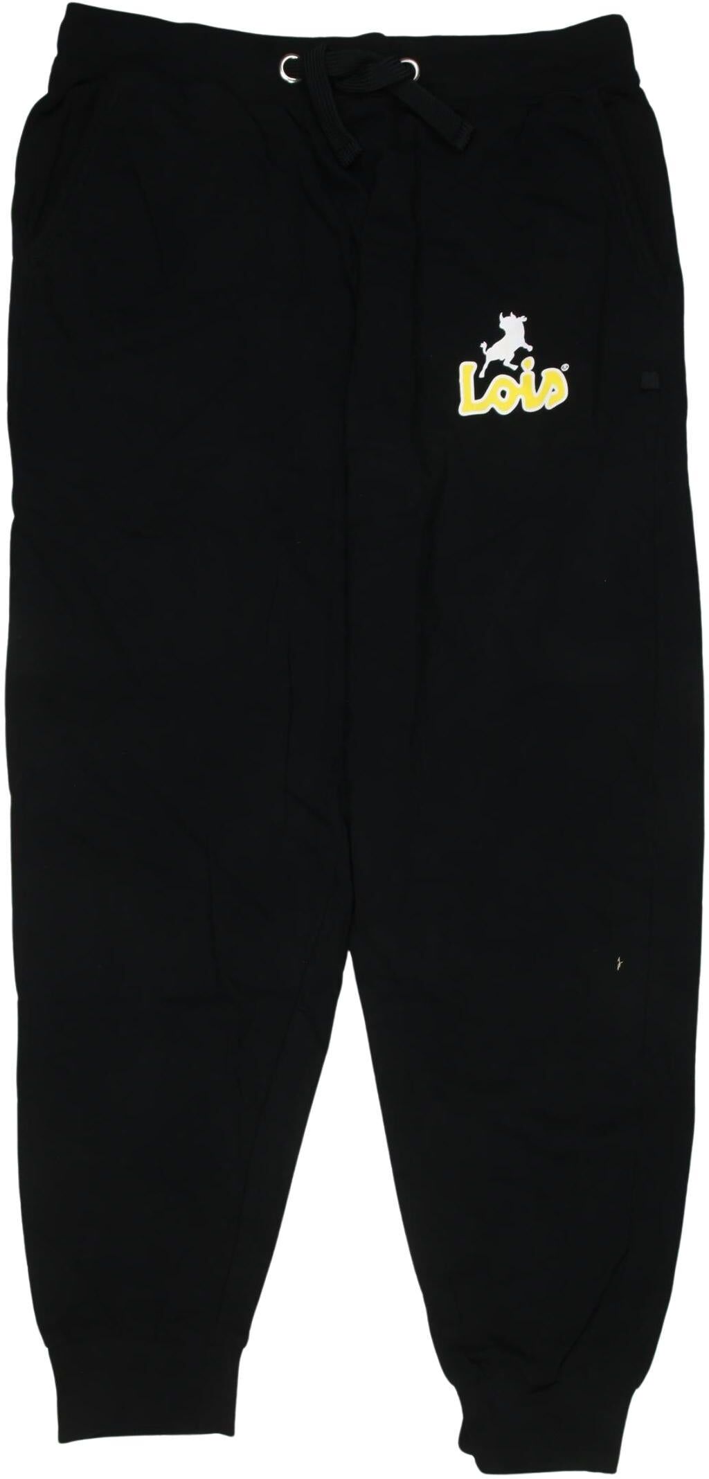 Lois Herren Stoffhose, Schwarz, Gr. XL, Baumwolle - Second Hand