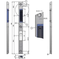 MSL, Türgriff + Türgarnitur, Profil-Einfrässchliessblech-Set ProfiFlex BV-24421 (Schliessblech)