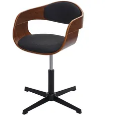 Proregal Bürostuhl | HxBxT 83x64x64 cm | Sitzhöhe 45cm | höhenverstellbar Drehmechanismus Bugholz FSC® | Walnuss-Optik | Stoff Dunkelgrau | Schreibtischstuhl