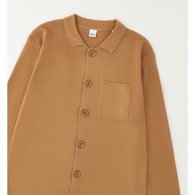 Cardigan IDO "BOY KNITWEAR", Jungen, Gr. 128, braun (caramel), 100% Baumwolle, Strickjacken