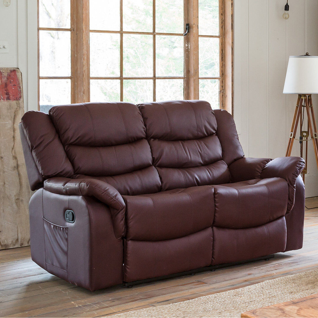 Brayden Studio Sartor 2 Seater Reclining Sofa Burgundy 92cm H X 142cm W X 85cm D