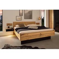 DECKER Massivholzbett Ranura 180 x 200 cm Holz Asteiche