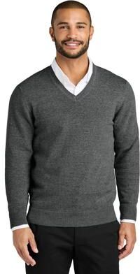 Port Authority SW2850 Easy Care V-Neck Sweater in Charcoal Heather size XL   Triblend