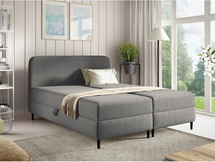 Compleo Boxspringbett auf Füßen, 7-Zonen Bonell-Matratze, Modern Schlafzimmer (klassisches Design)