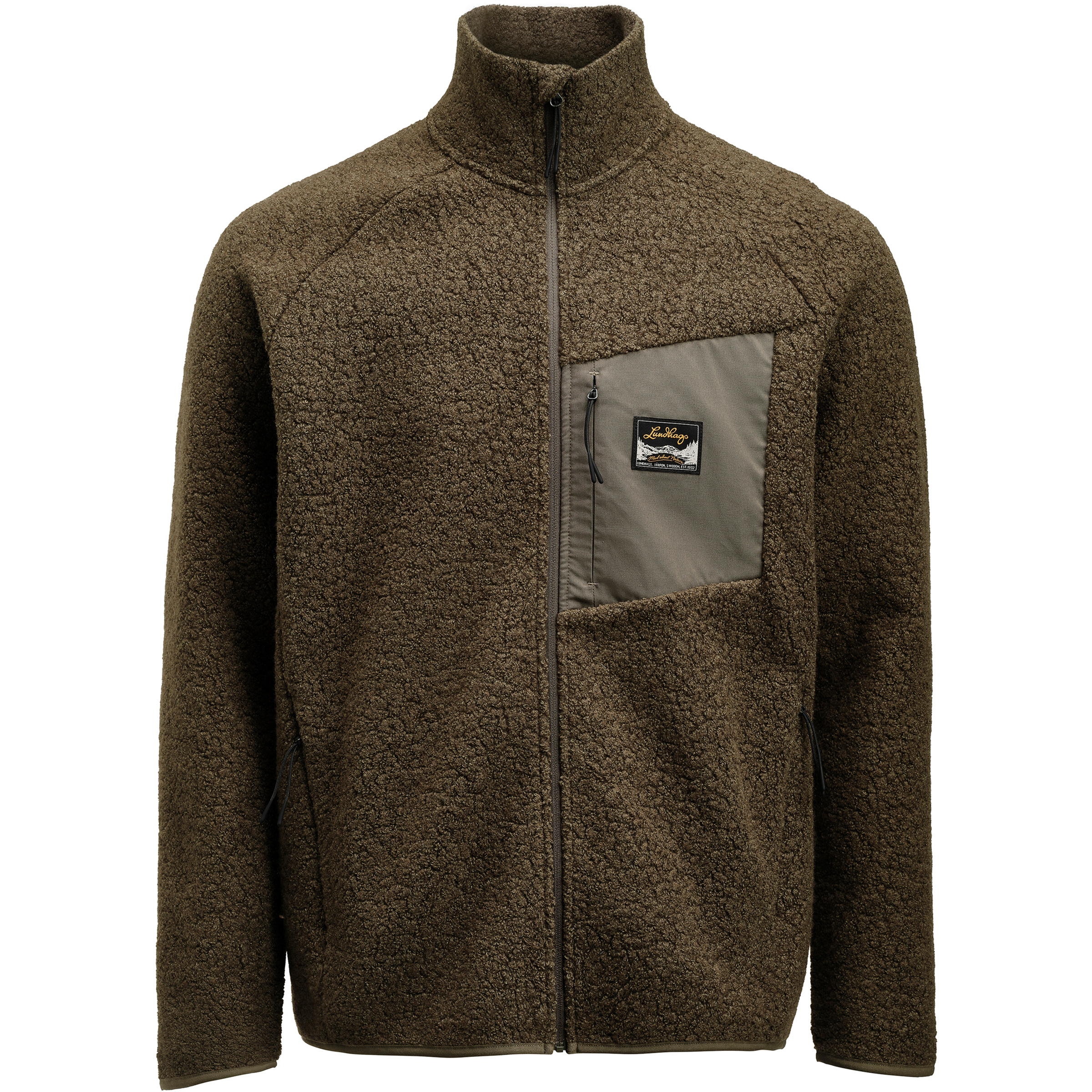 Lundhags Flok Wool Pile Herren Fleecejacke braun Größe XL Trekking Schnell trocknend Merinowolle