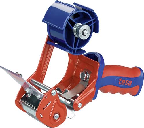 tesa Packband-Abroller ACK COMFORT 6400 Rot, Blau Rollenbreite (max.): 50 mm Rollenlänge (max.) 66 m Verstellbar, Mit Bremsvorrichtung