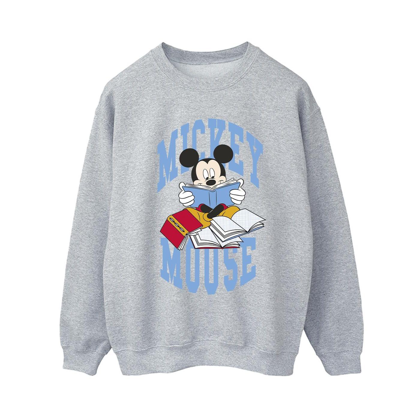 Disney Dames/Dames Mickey Mouse Boeken Lezen Sweatshirt (Sportgrijs)