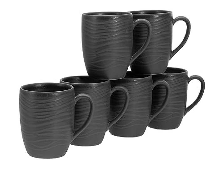 CreaTable\, 17873\, série Lava Stone\, service de vaisselle\, ensemble de tasses 6 pièces.