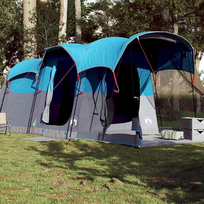 Tunnel-Familienzelt Personen Grün wasserdicht mit Vorzelt, E-Anschluss, leichtem Gestänge, Winddicht, inklusive Bodenplane für Camping, Outdoor, Festival und Wandern