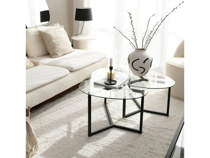 Flora - Table Basse\, 82x58x40h cm Noir\, Modulaire Multifonctionnel